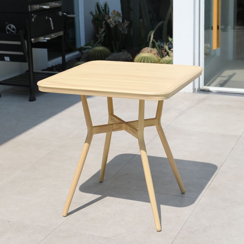 Modern Outdoor Dining Table Fire Resistant Patio Table with Aluminum Frame