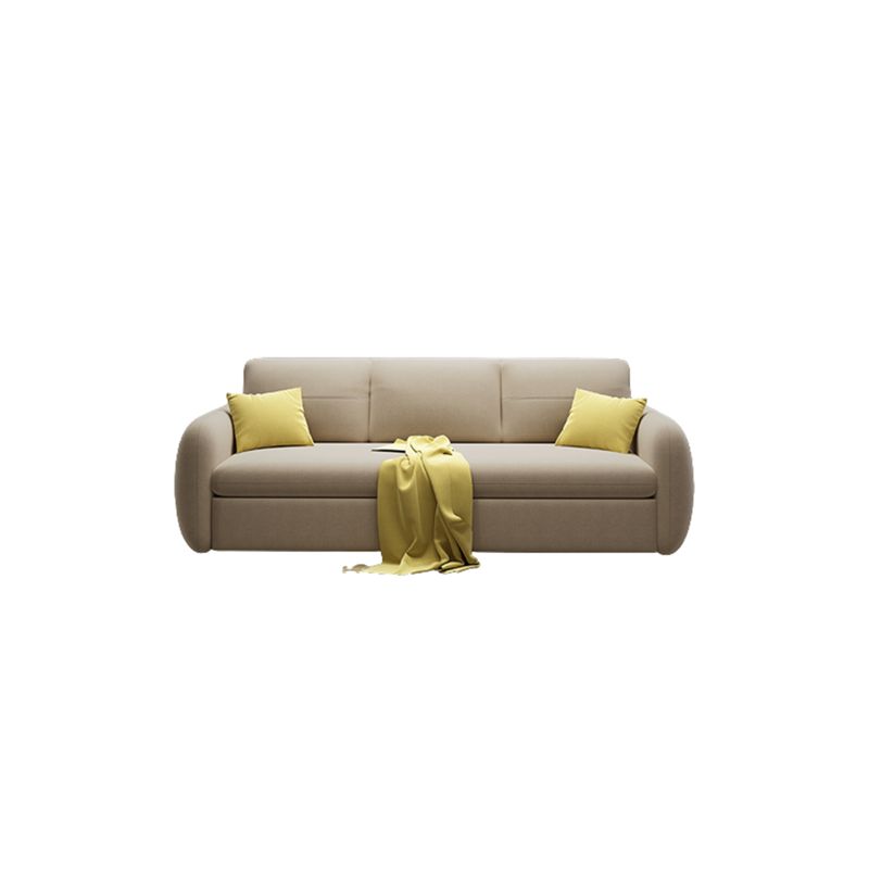 Modern Square Arm Bed Sofa Couch with Storagee with Pillows in Beig