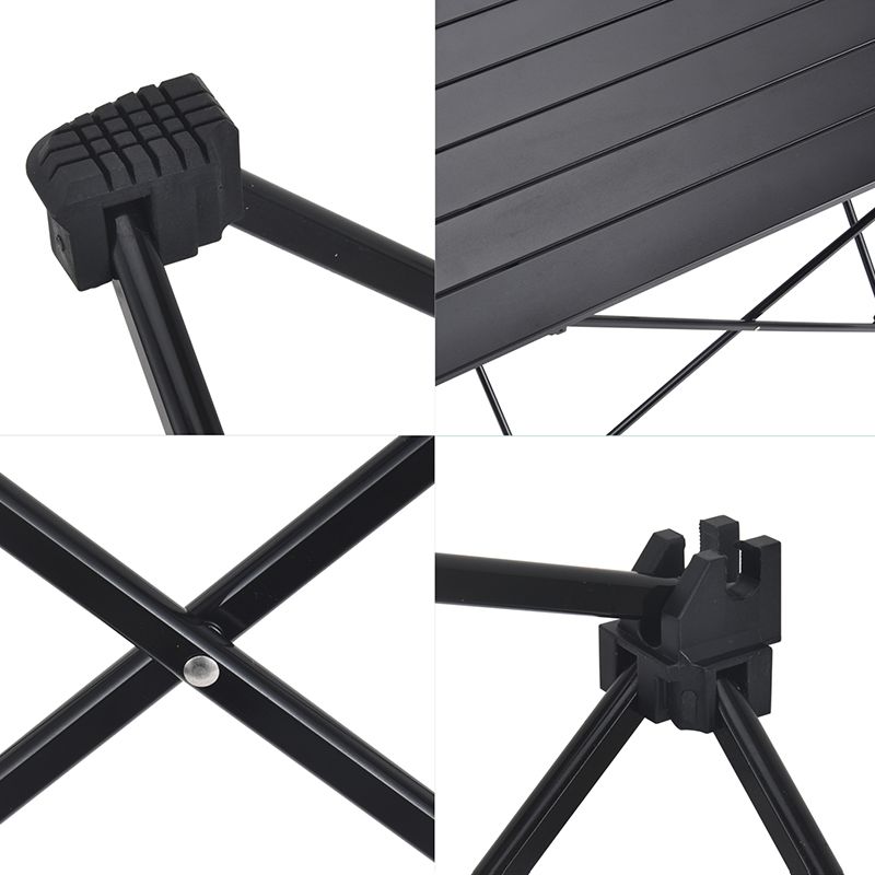 Contemporary Patio Table Metal Rectangle Foldable Camping Table