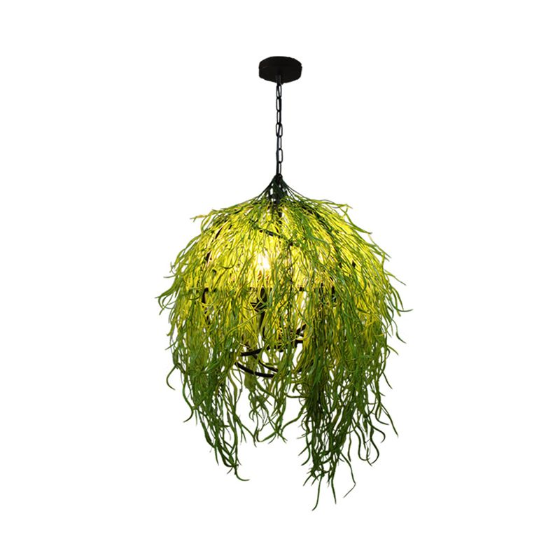 Industriële planten hanglamp lichtbarmsel 3/4 bollen 18 "/21,5" brede metalen ledhangende lampkit in groen voor restaurant