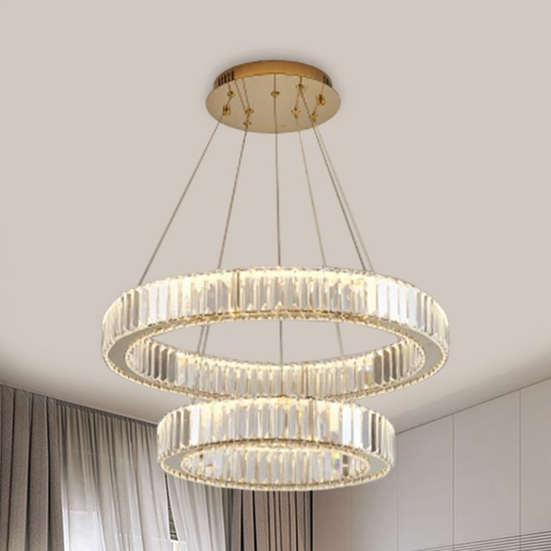 Circular Pendant Lighting Fixtures Modern Crystal Ceiling Chandelier