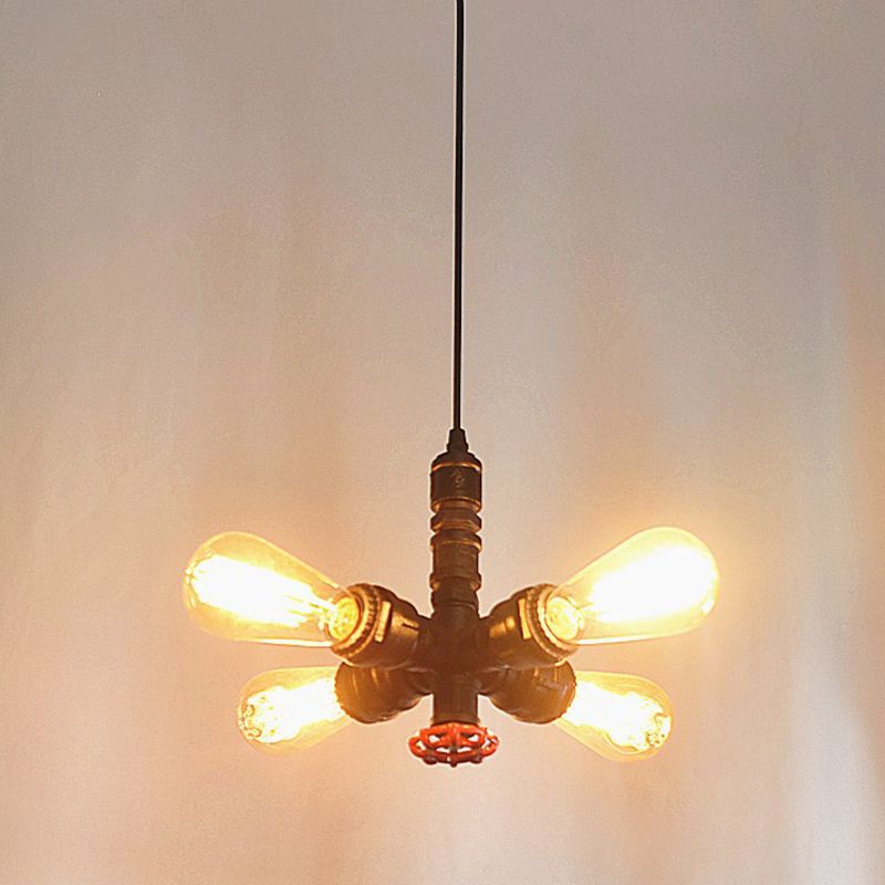 Vintage Style Sputnik Chandelier Pendant Light Metal Pendant Light Fixture in Bronze