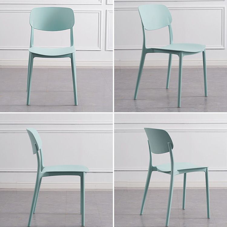 Modern Plastic Dining Chair Open Back Dining Side Furniture in Matte Finish for Home