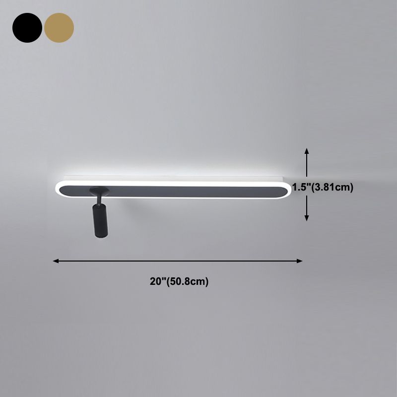 Cylindrical Shape LED Rail Ceiling Lamp Modern Iron Flush Mount for Living Room