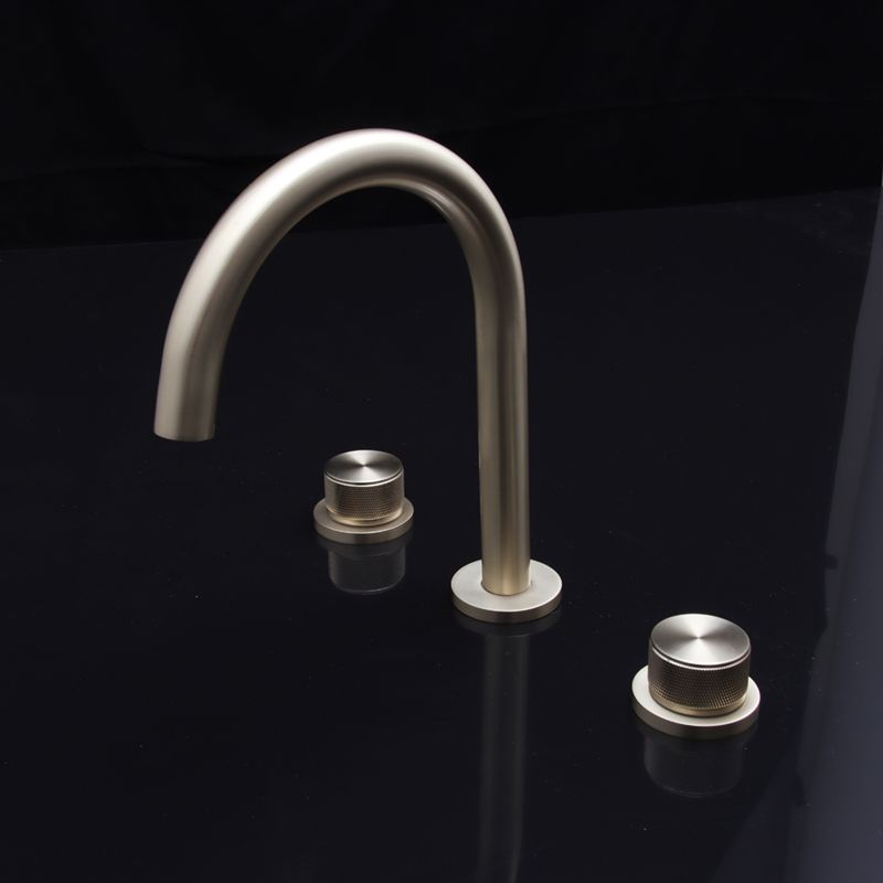 Widespread Bathroom Sink Faucet Knob Handle Swivel Spout High-Arc Faucet