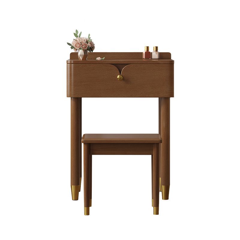 Modern Style Solid Wood Frame Vanity Table Metal Base Dressing Table