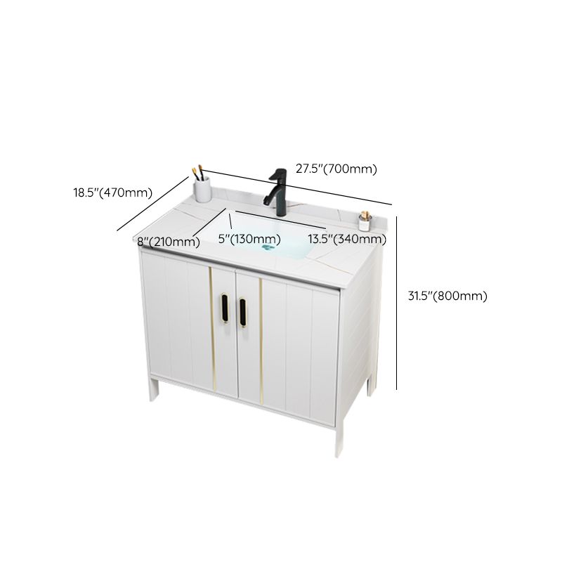 Metal Sink Vanity Freestanding Bathroom Sink Vanity with Single Sink