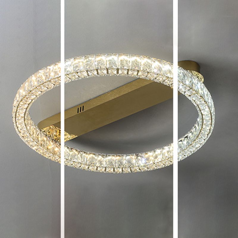 Circle Flush Ceiling Light Fixtures Modern 1 Light Flush Mount in Gold