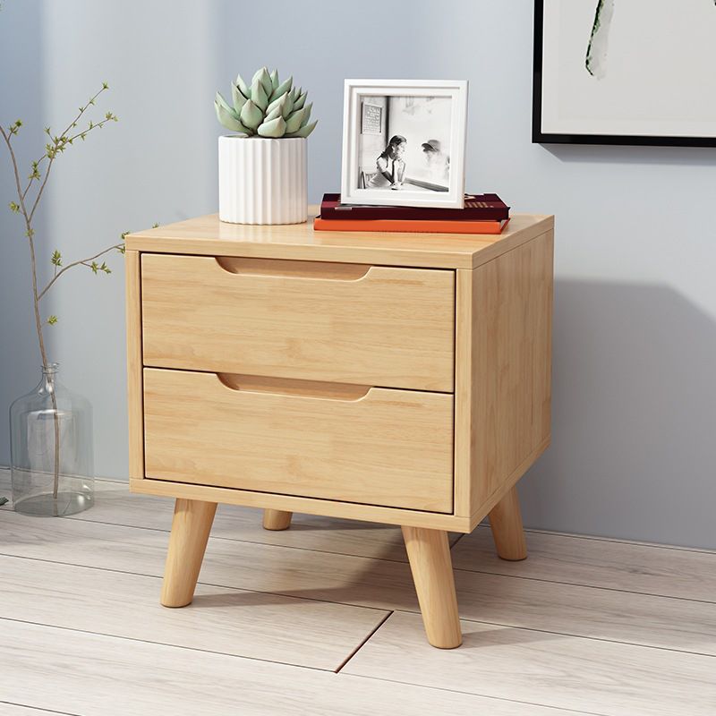 Contemporary Drawer Storage Accent Table Nightstand 19.68" Tall Bed Nightstand