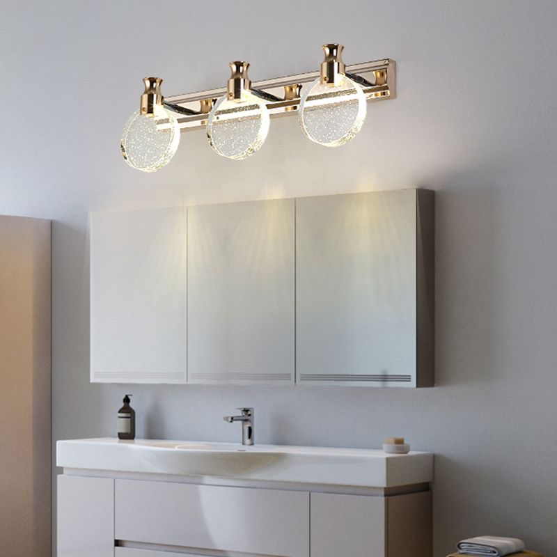 Moderne stijl spiegellicht multi-head led ijdelheid licht met kristal voor toilet