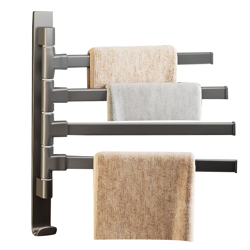 Contemporary Gray Bathroom Accessory Set  Aluminum Towel Bar