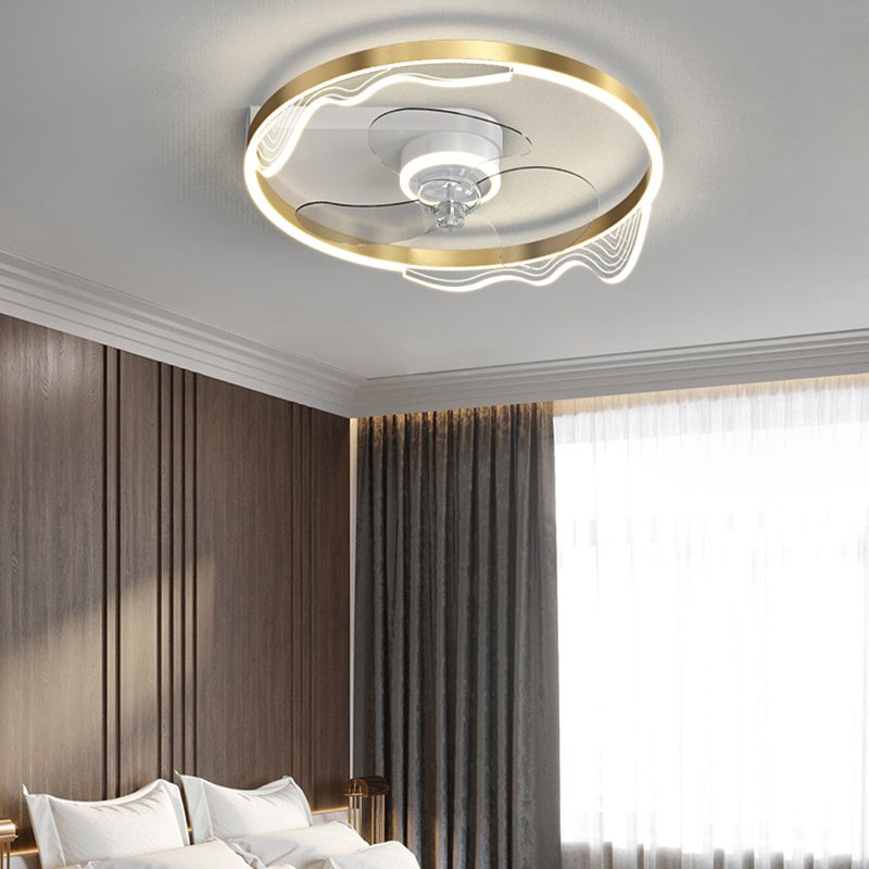 Modern Style Ceiling Fan Lighting Metal 1 Light Ceiling Fan Light for Living Room