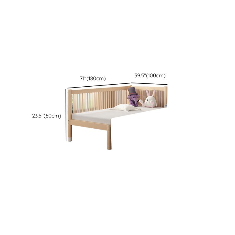 Glam Nursery Crib Beech Washed Natural with Guardrail Nursery Bed