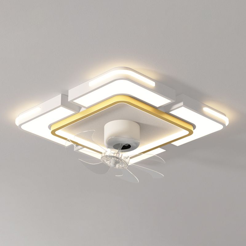 Geometric Modern Ceiling Fan in Black / Gold LED Fan Light Ceiling Fixture