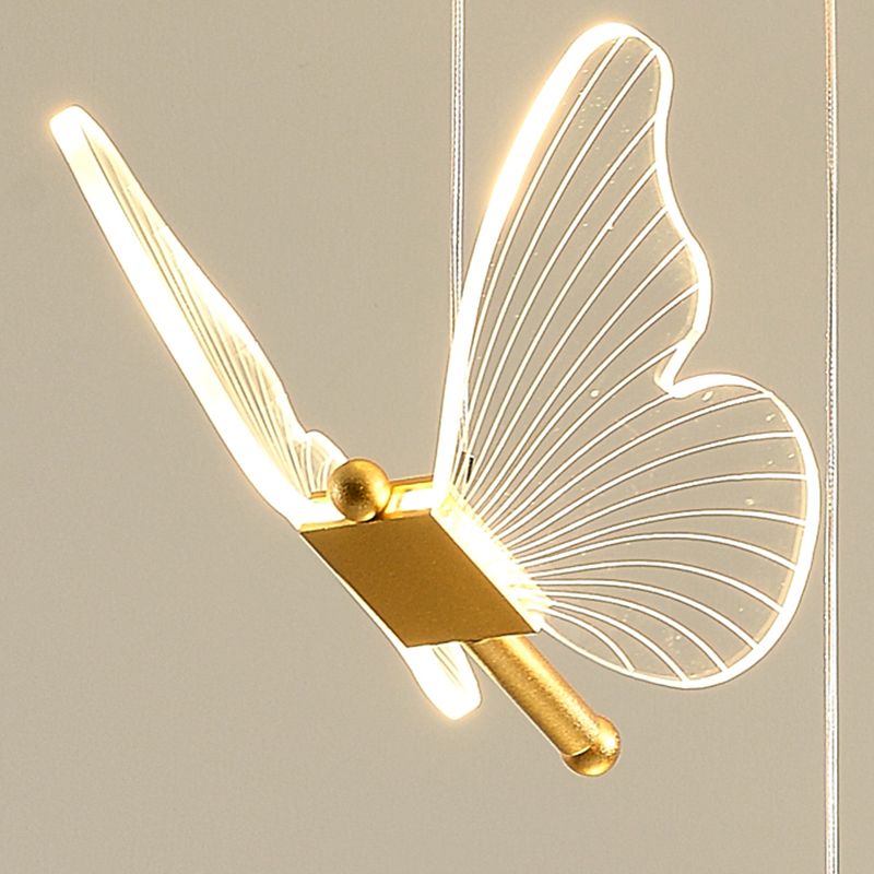 Modern Style Butterfly Hanging Ceiling Light Clear Acrylic Pendant Lighting Fixtures