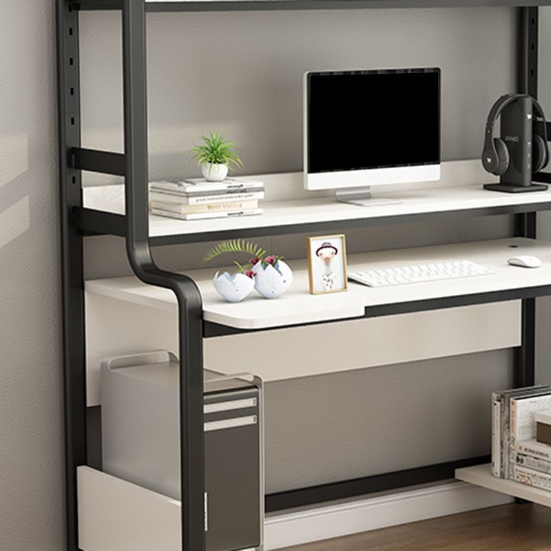 Modern Wooden Children's Desk with Storage Shelves Computer Desk