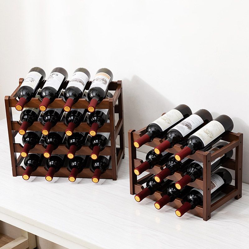 Countertop Modern Wine Rack Wood Wine Bottle Rack for Living Room