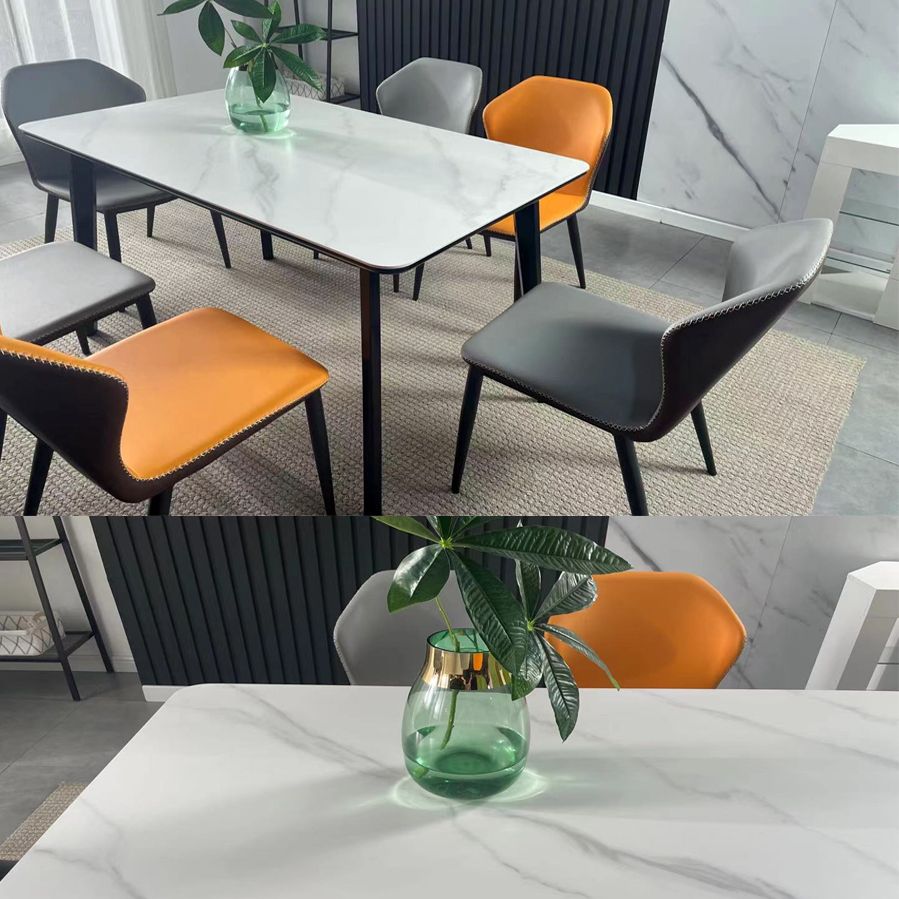 Moderne stijl gesinterde stenen eettafel met rechthoekige eettafel sets met 4 poten tafel