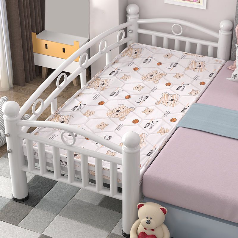 Contemporary Metal Standard Bed Open-Frame with Guardrail Kids Bed