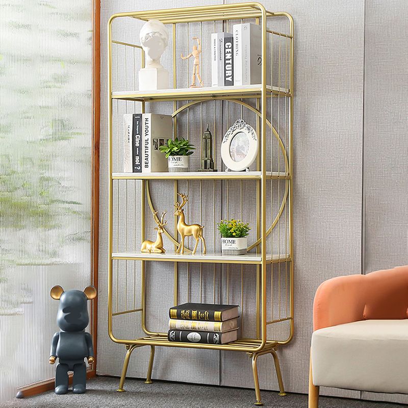 Glam Metal Bookshelf Standard Shelf Bookcase for Home Office