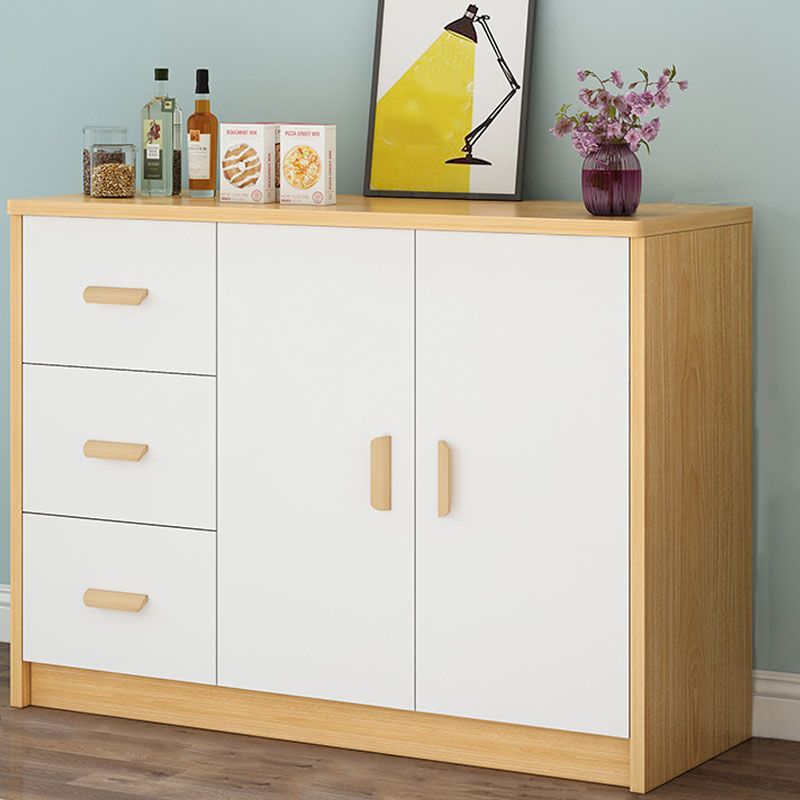 Contemporary Combo Dresser Wooden Bedroom Storage Chest Dresser with Drawers and Doors