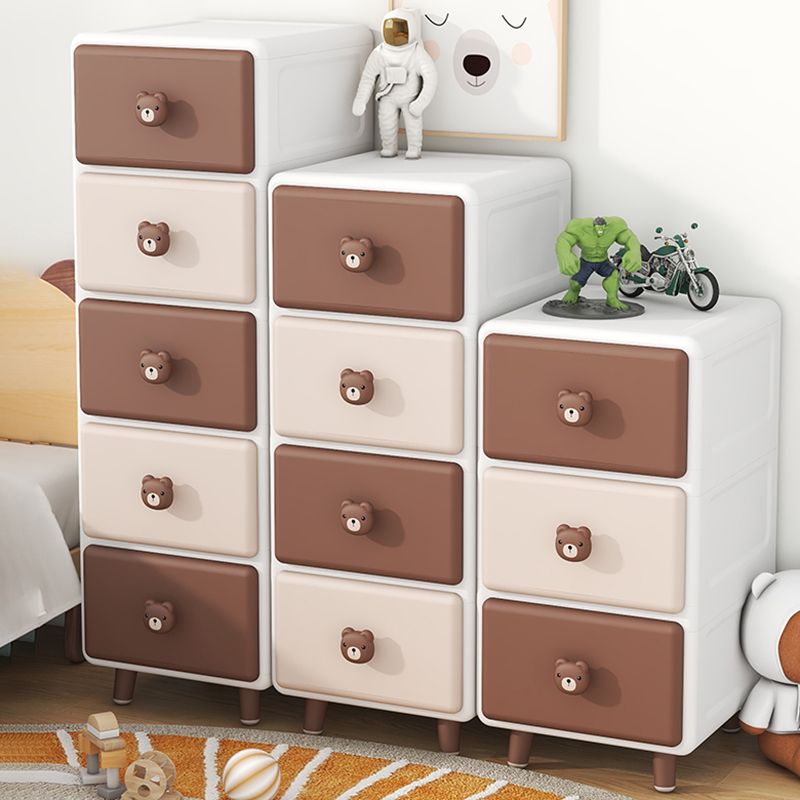 Modern Vertical Kids Nightstand Plastic Nursery Dresser for Home