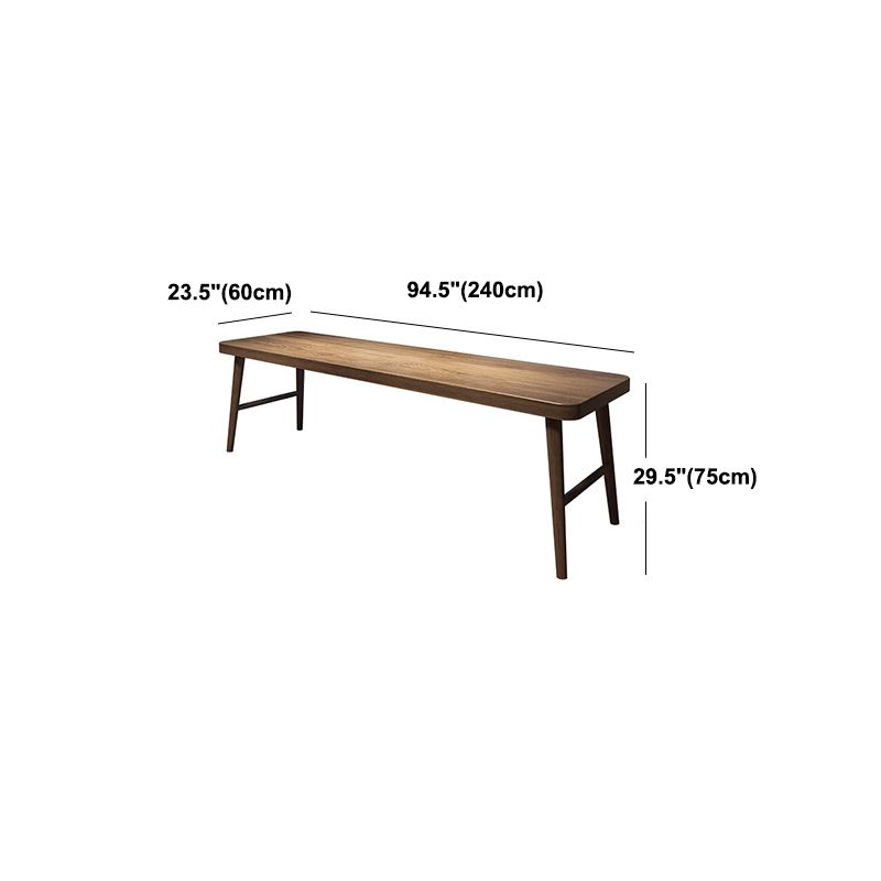 Curved Solid Wood Writing Desk Modern Style H-Shape Office Desk without Chair