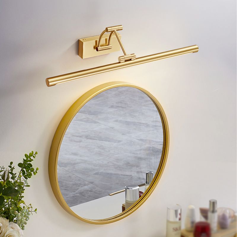 Modern Style Brass Extendable Vanity Light Straight LED Mirror Light in Gold for Bathroom