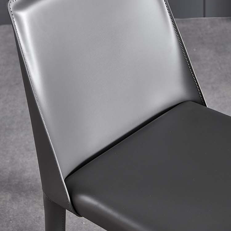 Contemporary Leather Dining Chair Armless Upholstered Dining Chairs for Home Use