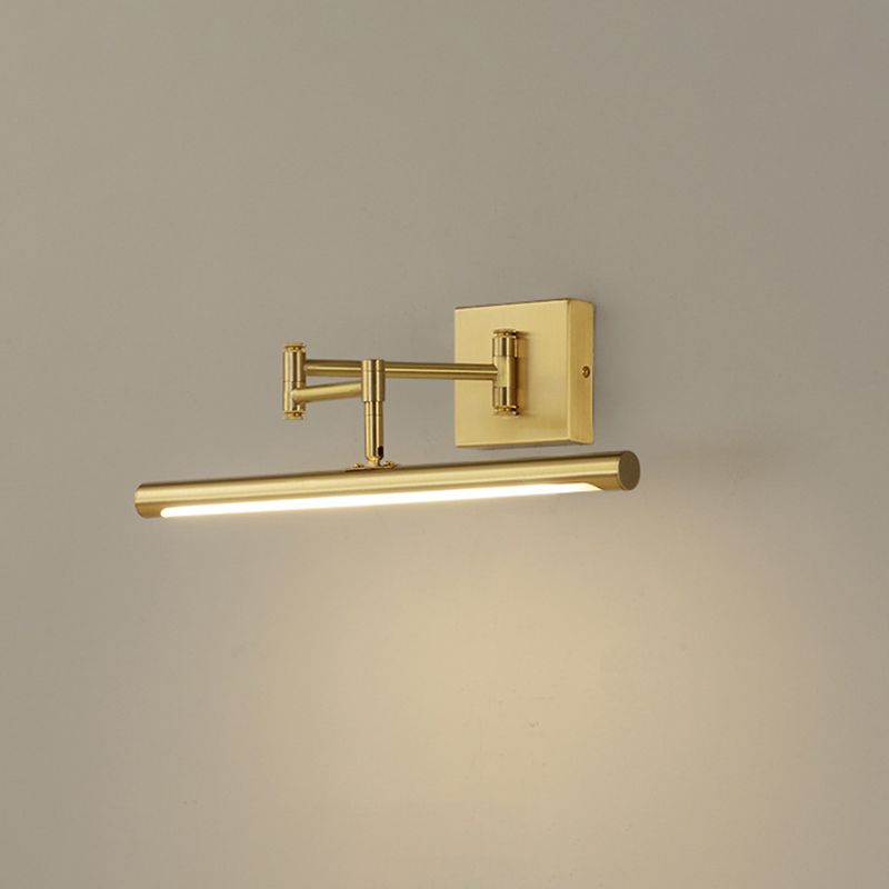 Metal Strip Wall Vanity Light Modern Style 1 Light Vanity Lighting Ideas in Gold