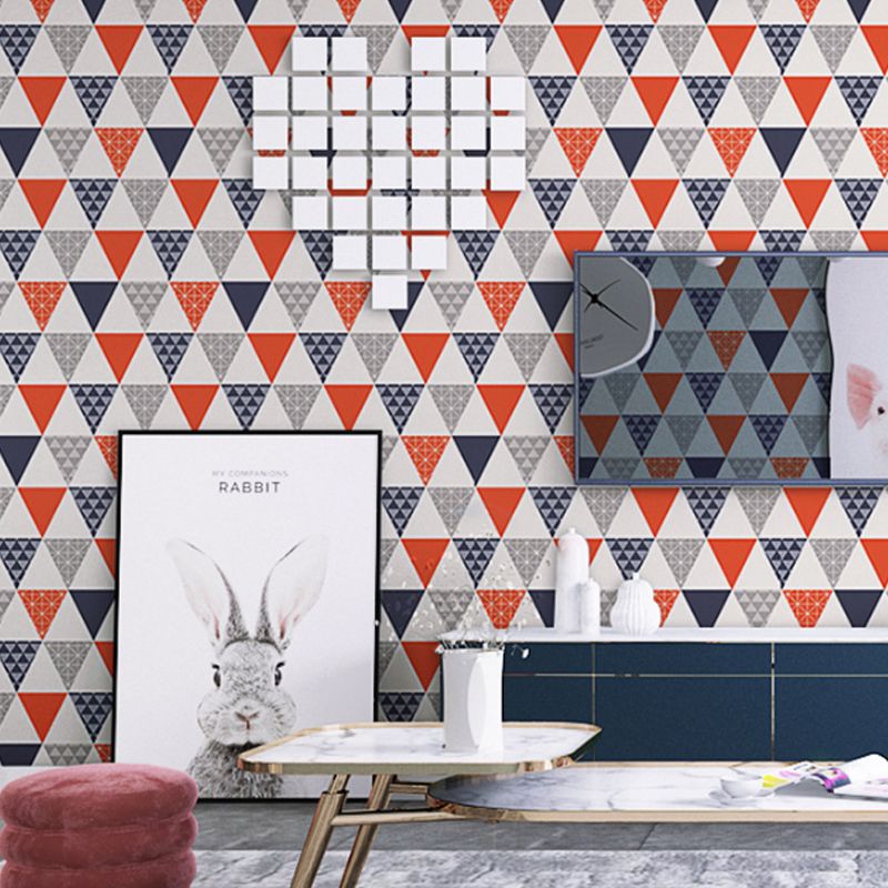 Plaster Contemporary Triangle Wallpaper 20.5"W x 33'L Non-Pasted Wall Decor