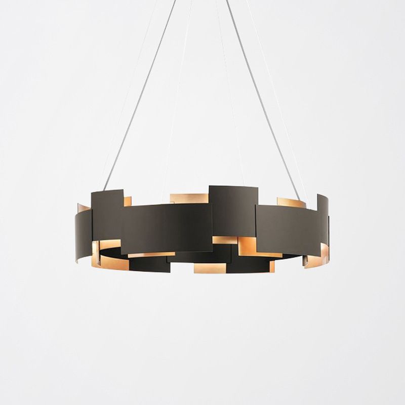 Black Creative Postmodern Metal Chandelier Light Fixtures Restaurant Cafe Hanging Chandelier