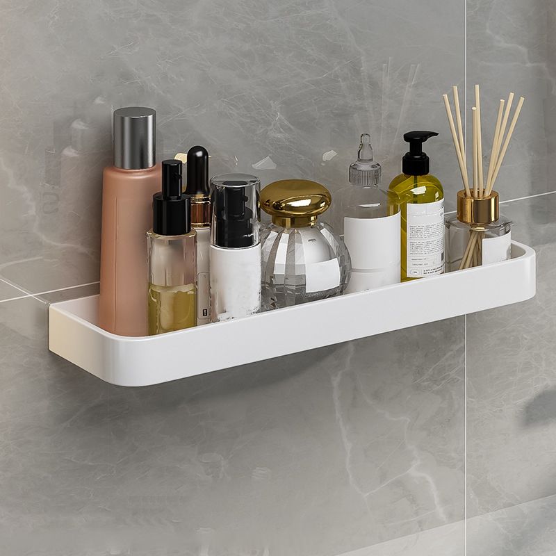 Contemporary Bathroom Accessory Set  Metal Bath Shelf in White