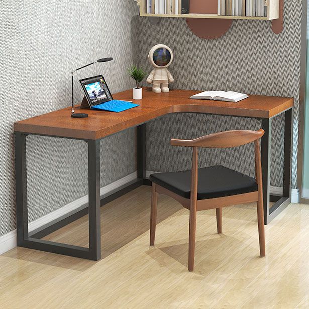 Solid Pinewood Home Writing Table Industrial L-Shape Office Table