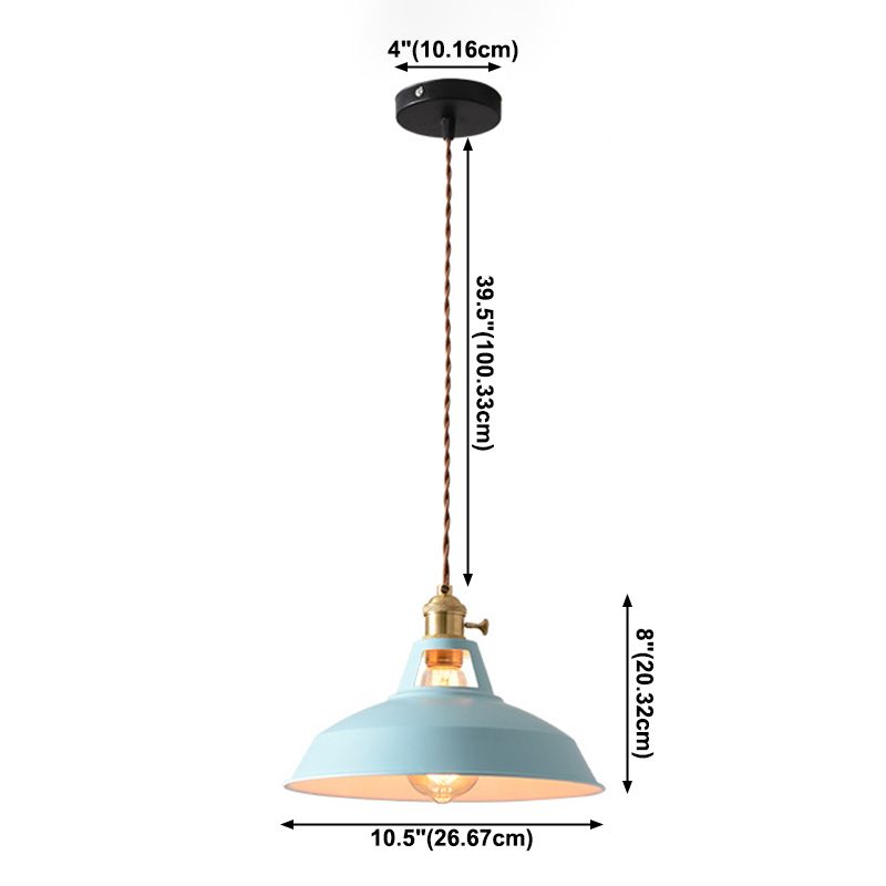 Nordic Makaroon -Stil Anhänger Deckenleuchten Topf Eisenabdeckung 1 hängende Lichter für Bar