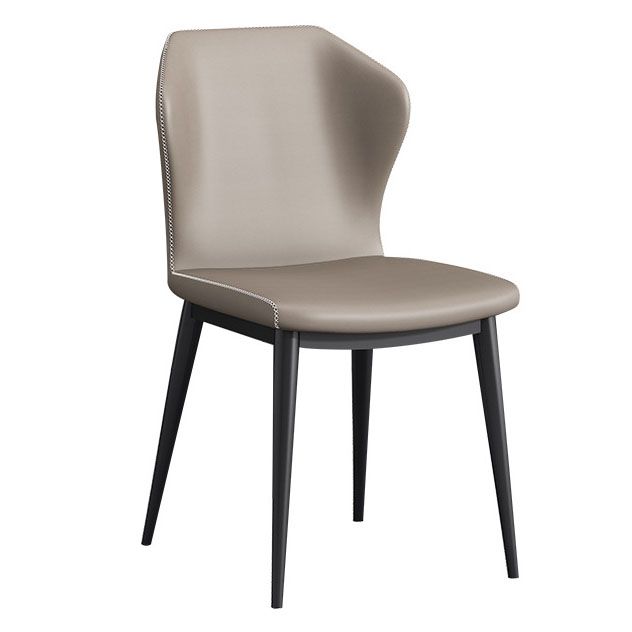 Modern Faux Leather Dining Chair Wingback Side Chair in Matte Finish in Kitchen