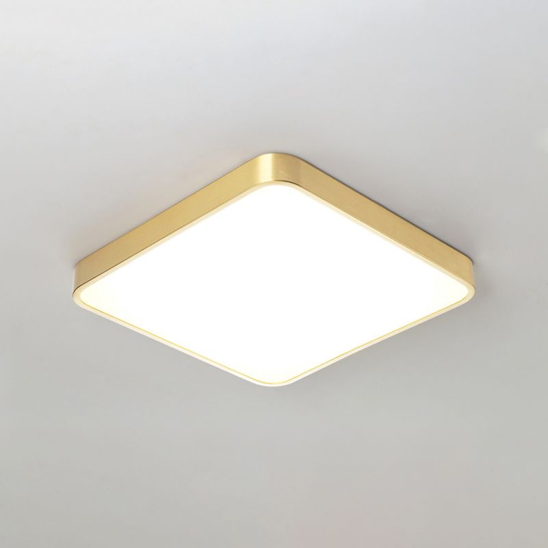 Geometry Shape LED Ceiling Lamp Modern Copper 1 Light Flush Mount for Living Room