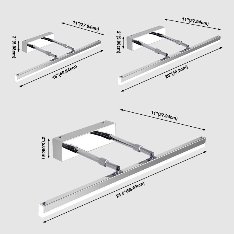 Lumières à lampe à LED moderne Lumières d'applications avec un bras réglable pour salle d'eau de salle de bain