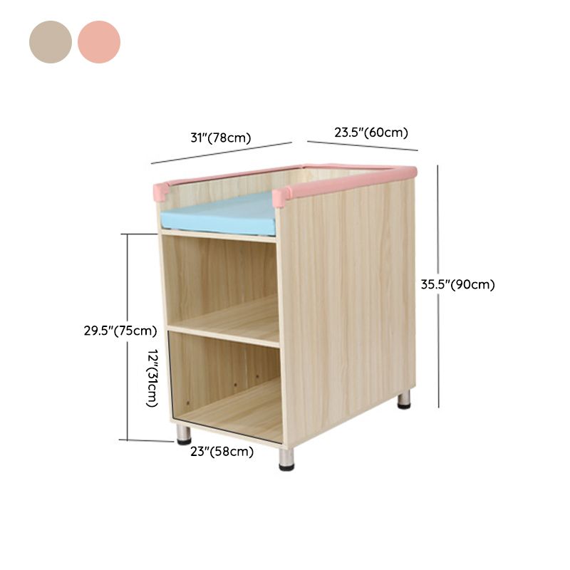 Modern Wooden Changing Table Dresser with Storage, Flat Top 2-in-1 Changing Table