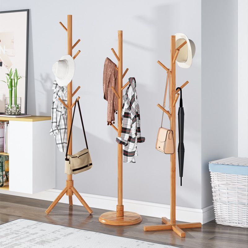 Modern Coat Hangers Free Standing Wooden Coat Rack with Coat Hooks