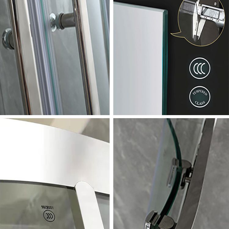 Semi-Frameless Tempered Glass Shower Enclosure Double Handles Shower Enclosure