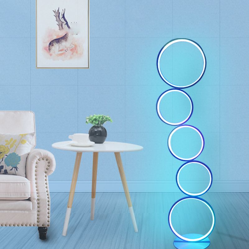 Round Floor Lamp Simplicity Metal LED Standing Light for Living Room