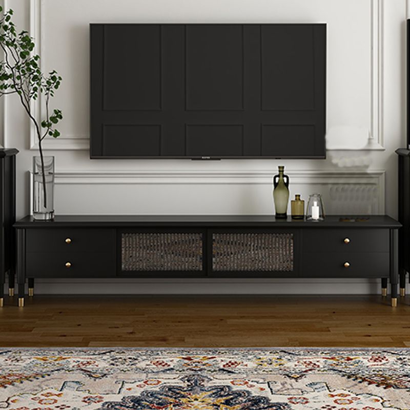 Industrial Black Media Console 19.6" Height Wooden TV Media Console