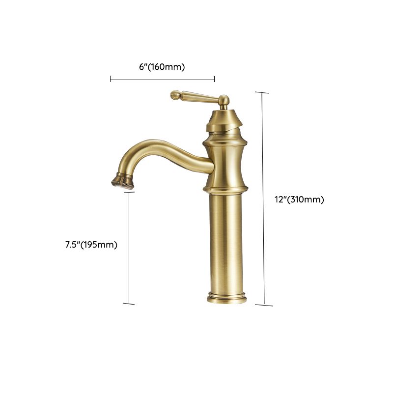 Traditional Kitchen Faucet Copper Gooseneck Standard Kitchen Faucets with Single Handle