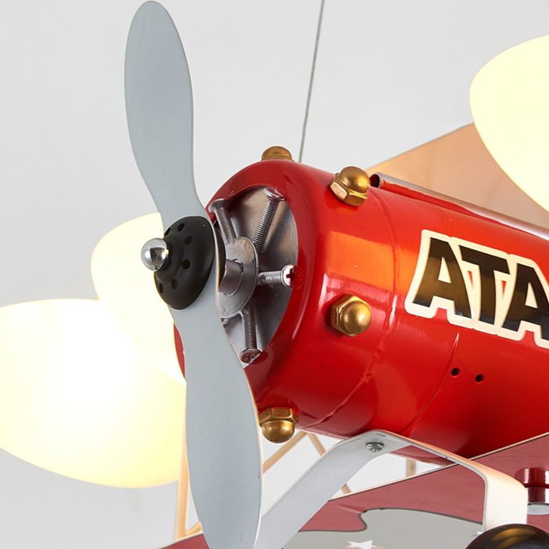 Chique moderne jachtvliegtuig hanglamp lampje armatuur metalen hanglampen in rood voor slaapkamer