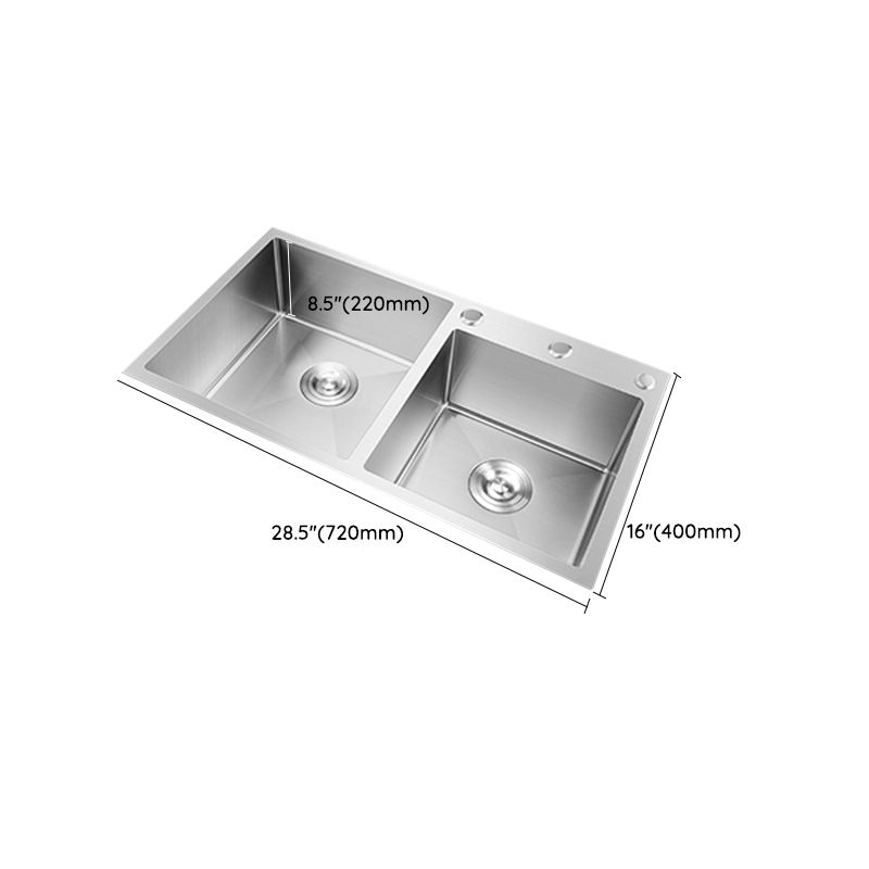 Classic Style Kitchen Sink Drop-In Stainless Steel Kitchen Sink with Drain Strainer Kit