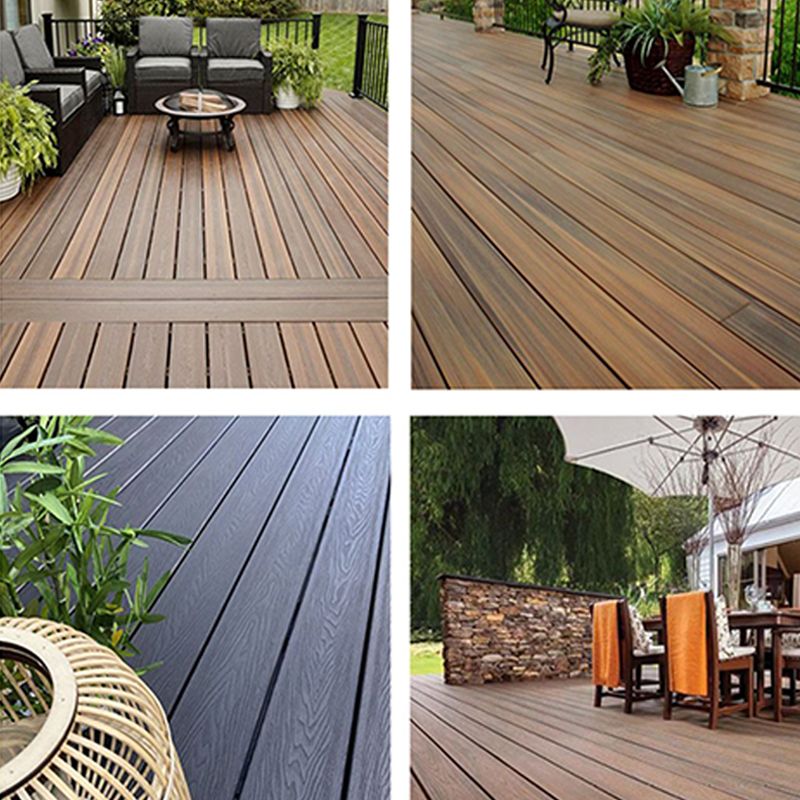 Contemporary Hardwood Deck Tiles Wire brushed Nail Tile Flooring