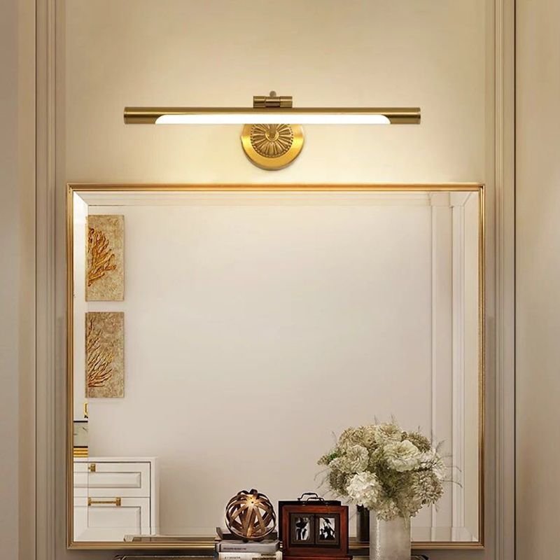 Brass Mirror Light American Style Single Light Wall Lamp for Bathroom