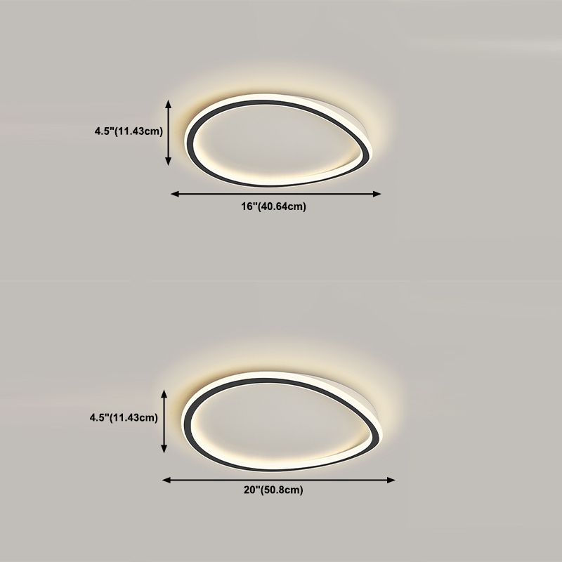 Nordic Circle Ceiling Light Metal LED Flush Mount Light for Living Room