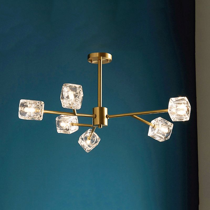 Sputnik Pendant Light Contemporary Crystal Hanging Lamp for Living Room